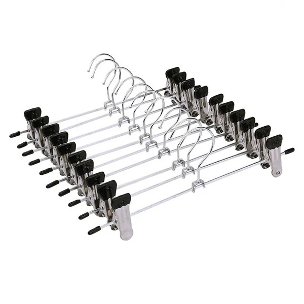 Stainless steel adjustable pants hanger 