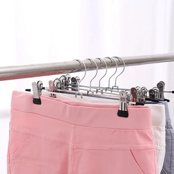 Stainless steel adjustable pants hanger 