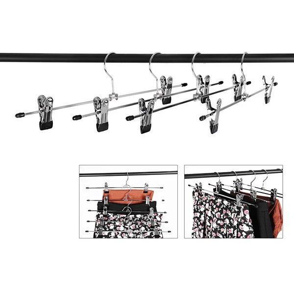 Stainless steel adjustable pants hanger 