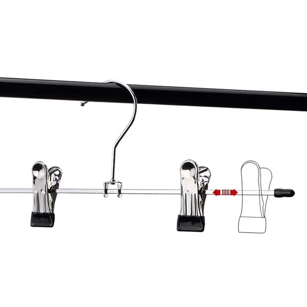 Stainless steel adjustable pants hanger 