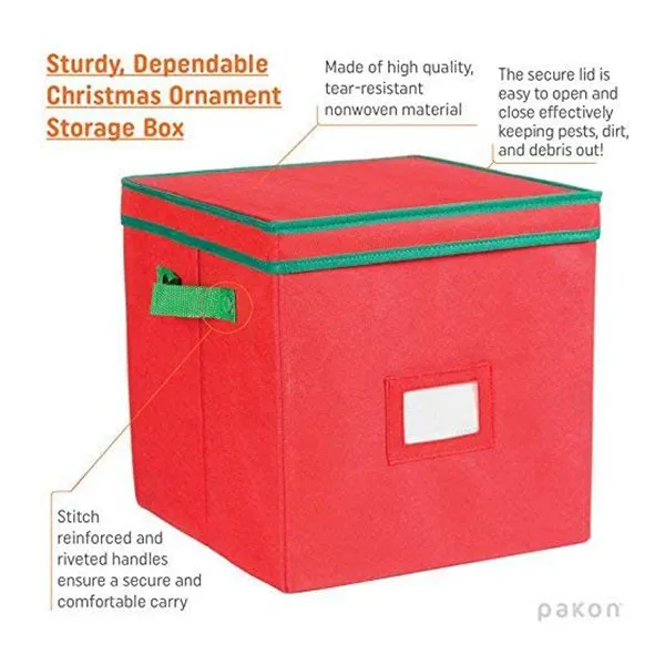 Christmas Durable Non-Woven Ornament Storage Box