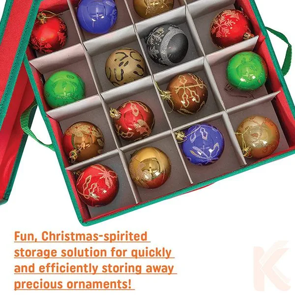 Christmas Durable Non-Woven Ornament Storage Box