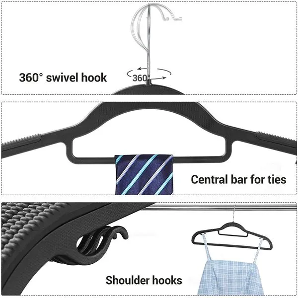 Heavy-Duty with Non-Slip Plastic Hangers