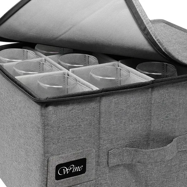 Deluxe Wine Cup storage box 12 Case with Dividers