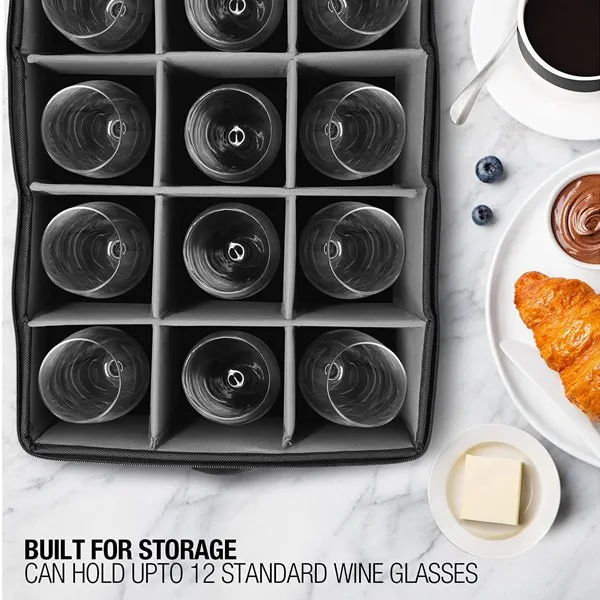 Deluxe Wine Cup storage box 12 Case with Dividers