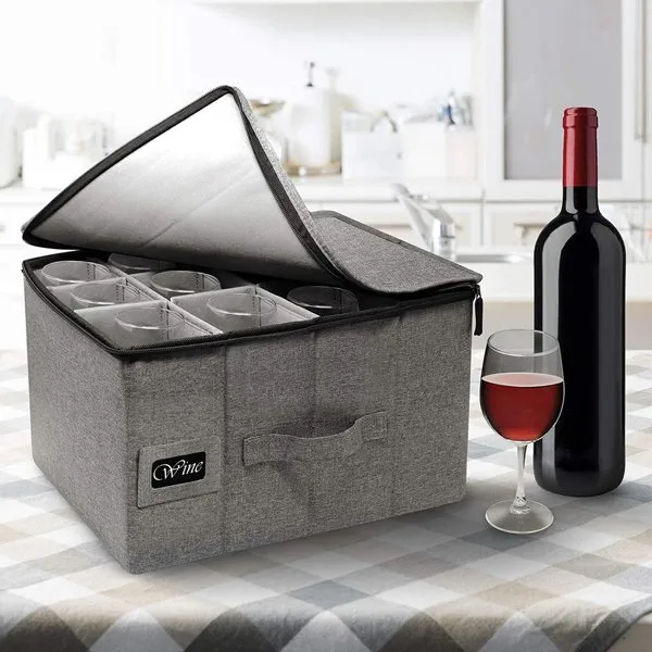 Deluxe Wine Cup storage box 12 Case with Dividers