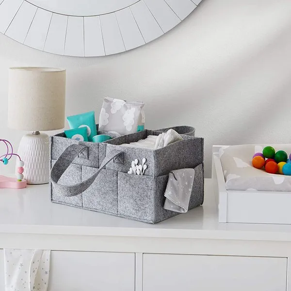 Felt Baby Diaper Caddy Storage Organizer