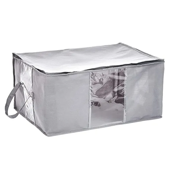 Canvas Closet Storage Bag with Window and Handles