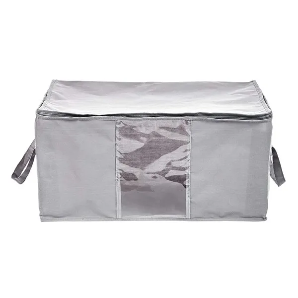 Canvas Closet Storage Bag with Window and Handles