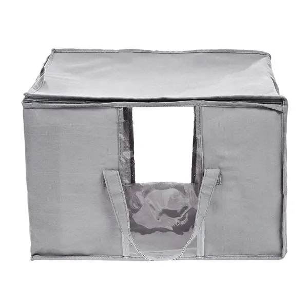 Canvas Closet Storage Bag with Window and Handles