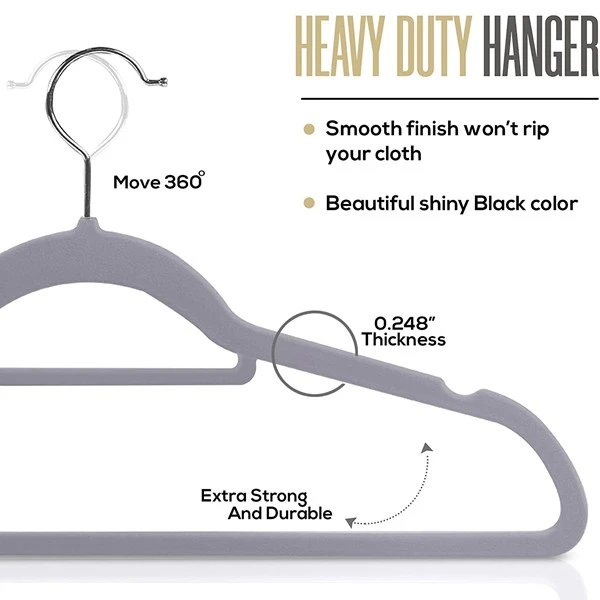 Velvet clothes hangers for Flocked hanger