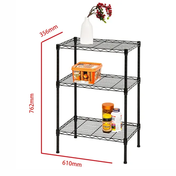 Storage Rack Wire Shelf 3 Tier Mini Steel Shelf