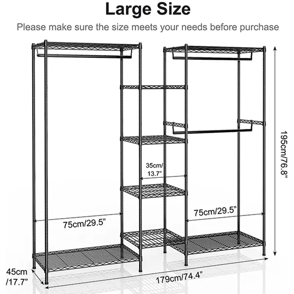 Independent Metal Wardrobe Storage Rack