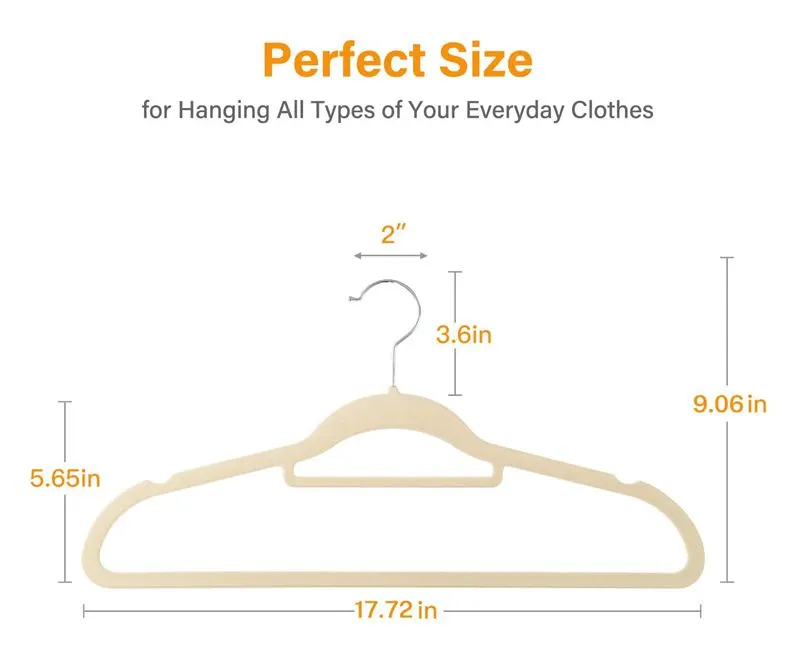 Thin Non-slip Flocked Plastic Velvet Hangers(图3)