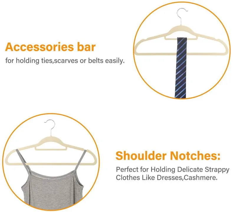 Thin Non-slip Flocked Plastic Velvet Hangers(图8)