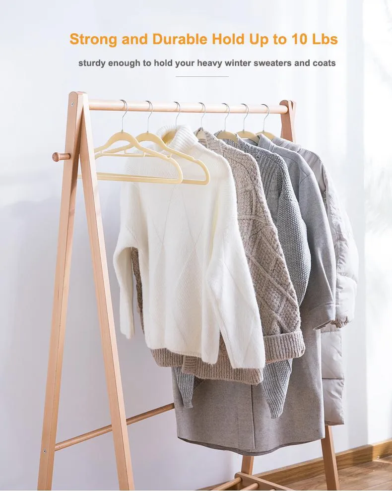 Thin Non-slip Flocked Plastic Velvet Hangers(图5)